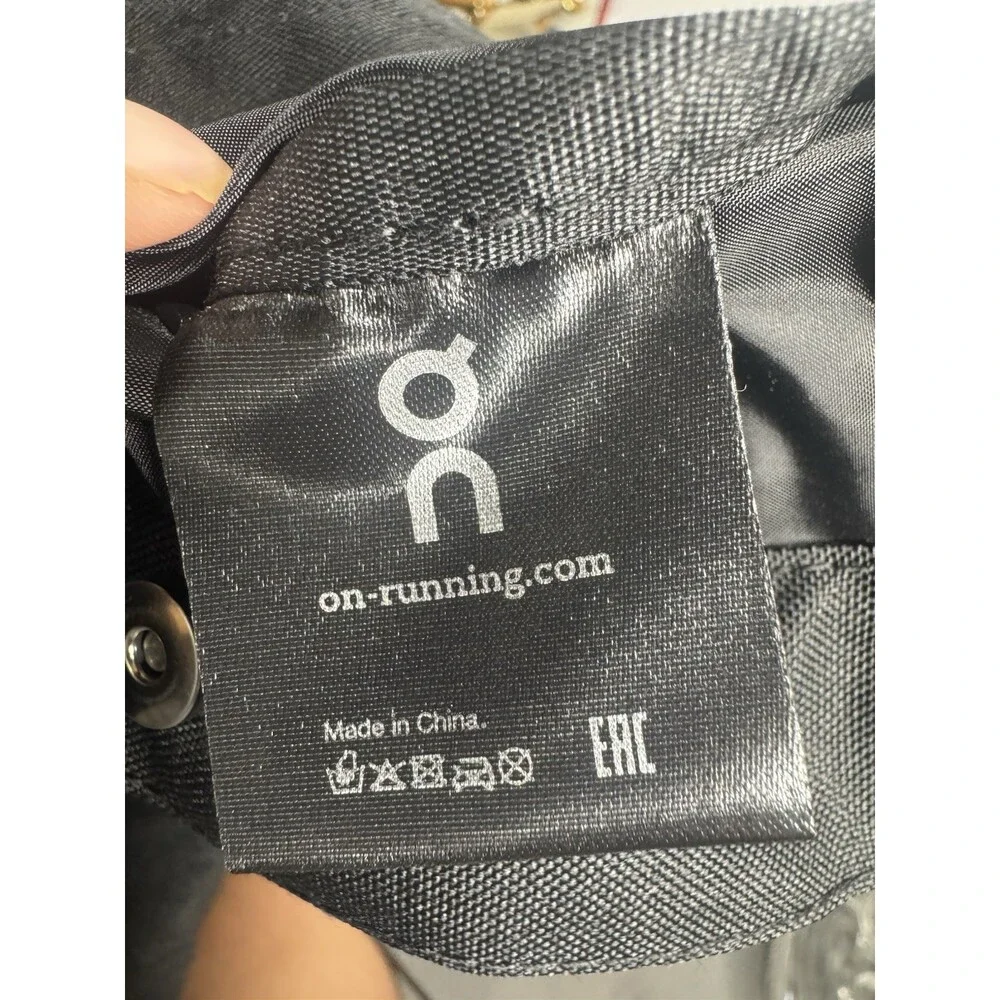 On Running On Cloud Black Fold Down Lightweight Backpack Bag